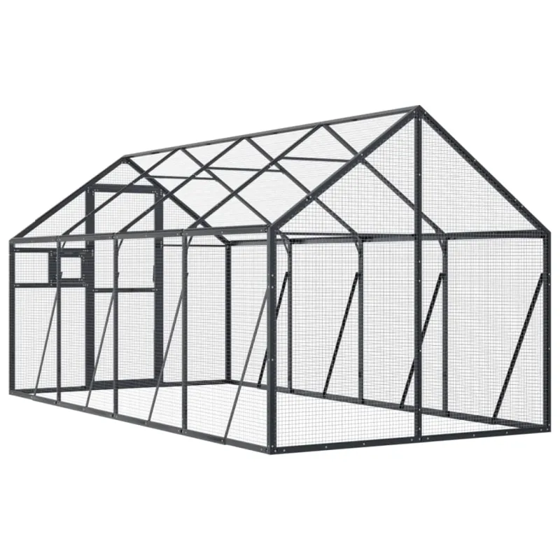 Paukštidė, antracito spalvos, 1,79x4x1,85m, aliuminis