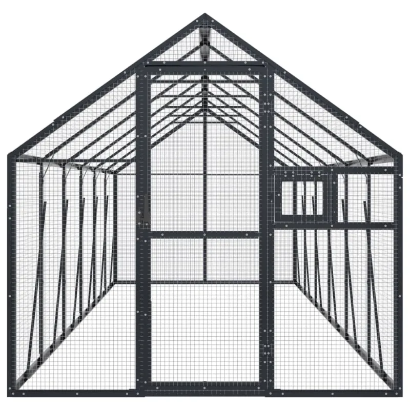 Paukštidė, antracito spalvos, 1,79x6x1,85m, aliuminis