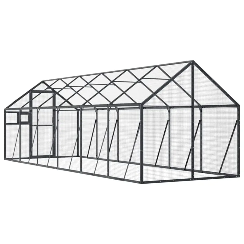 Paukštidė, antracito spalvos, 1,79x6x1,85m, aliuminis
