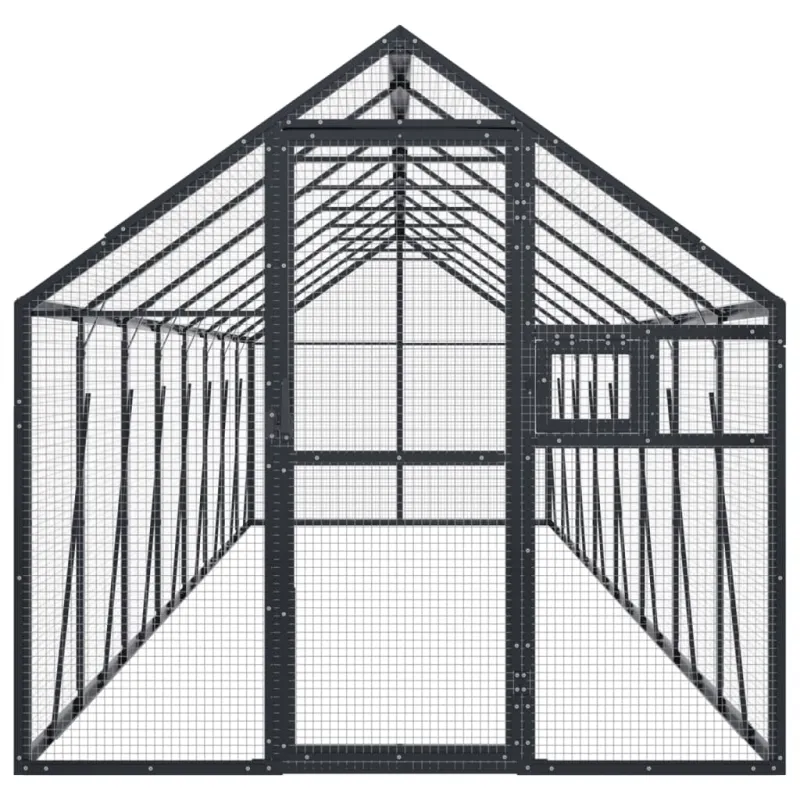 Paukštidė, antracito spalvos, 1,79x8x1,85m, aliuminis
