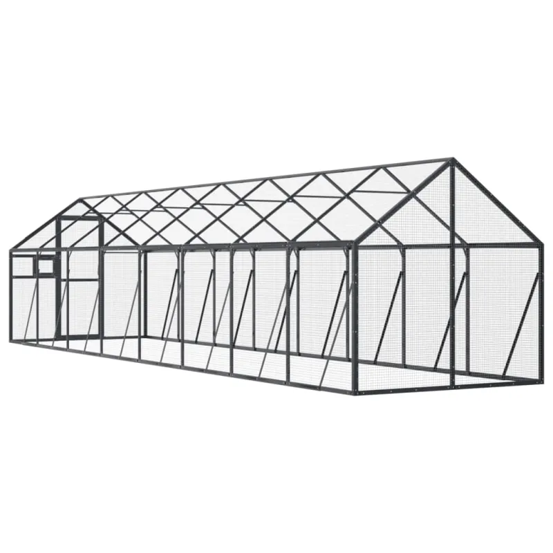 Paukštidė, antracito spalvos, 1,79x8x1,85m, aliuminis