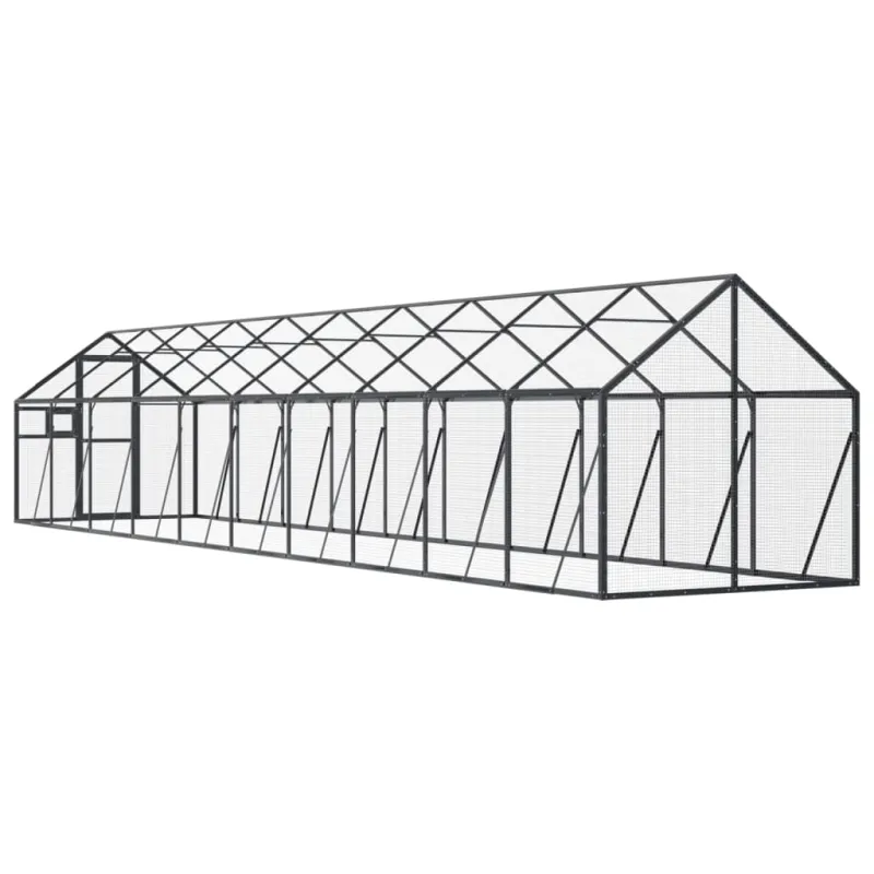 Paukštidė, antracito spalvos, 1,79x10x1,85m, aliuminis