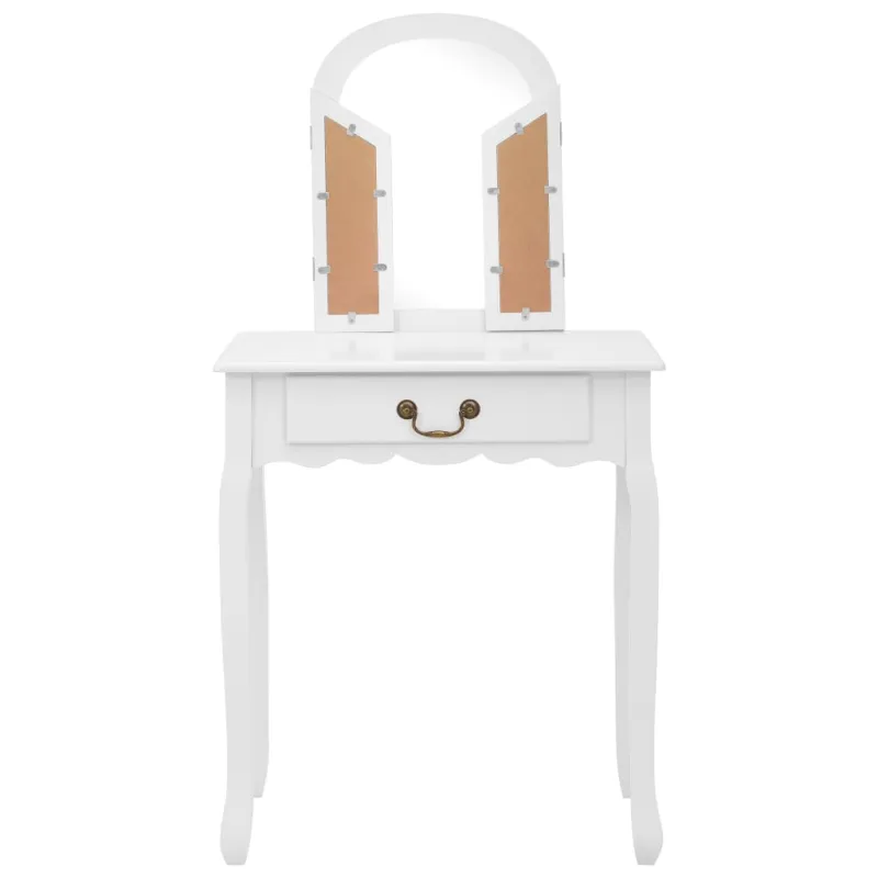 Kosmetinis staliukas, baltas, 65x36x128cm, paulovnija ir MDF