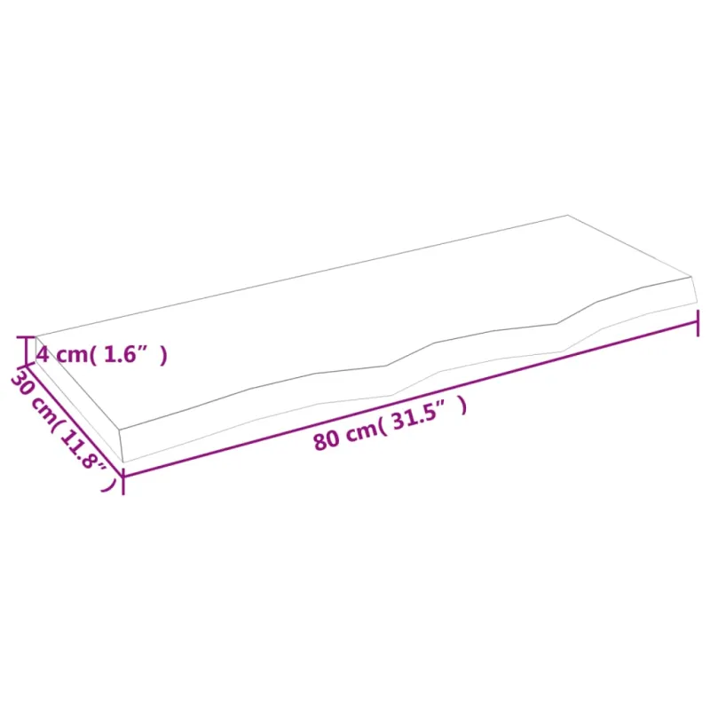 Vonios stalviršis, šviesiai rudas, 80x30x(2-4) cm, mediena