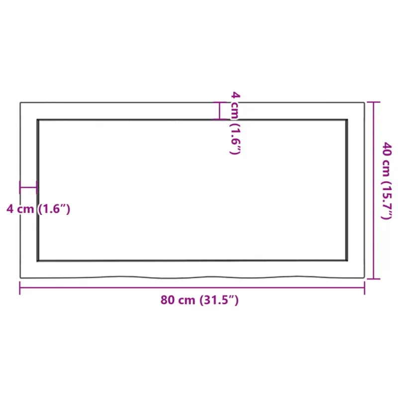 Vonios stalviršis, šviesiai rudas, 80x40x(2-4) cm, mediena