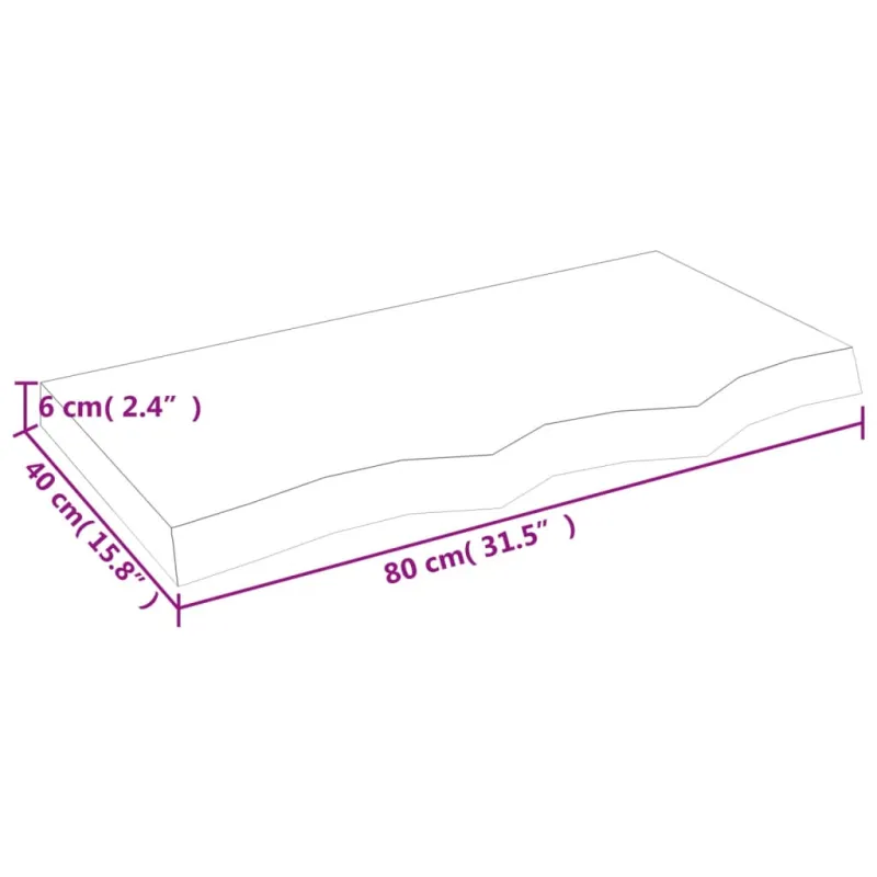 Vonios stalviršis, šviesiai rudas, 80x40x(2-6) cm, mediena