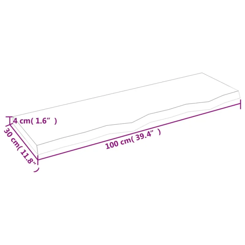 Vonios stalviršis, šviesiai rudas, 100x30x(2-4)cm, mediena