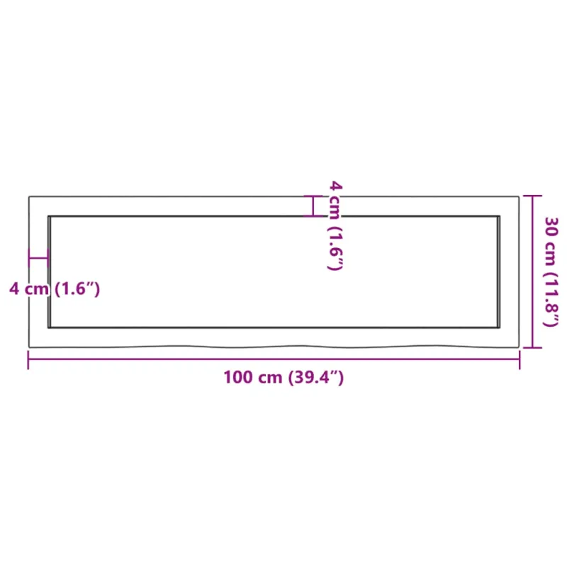 Vonios stalviršis, šviesiai rudas, 100x30x(2-4)cm, mediena