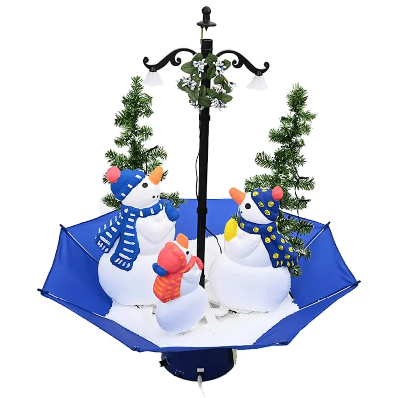 Eglutė su sniego funkcija ir skėčio pagrindu, mėlyna, 75cm, PVC