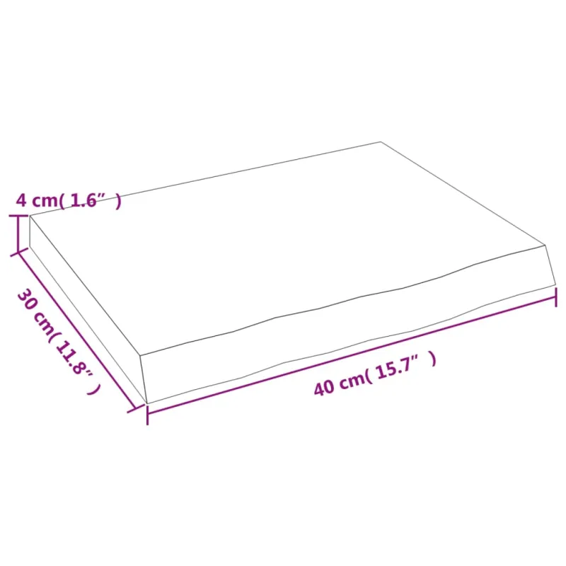 Vonios stalviršis, tamsiai rudas, 40x30x(2-4)cm, mediena