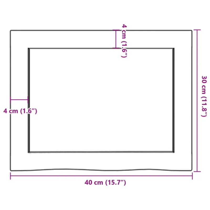Vonios stalviršis, tamsiai rudas, 40x30x(2-4)cm, mediena