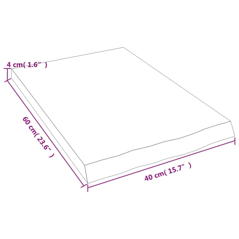Vonios stalviršis, tamsiai rudas, 40x60x(2-4) cm, mediena