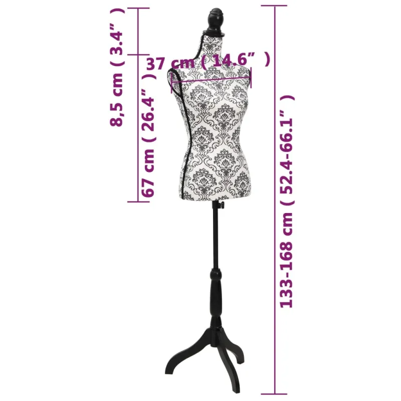 Moters biusto forma, juoda/balta