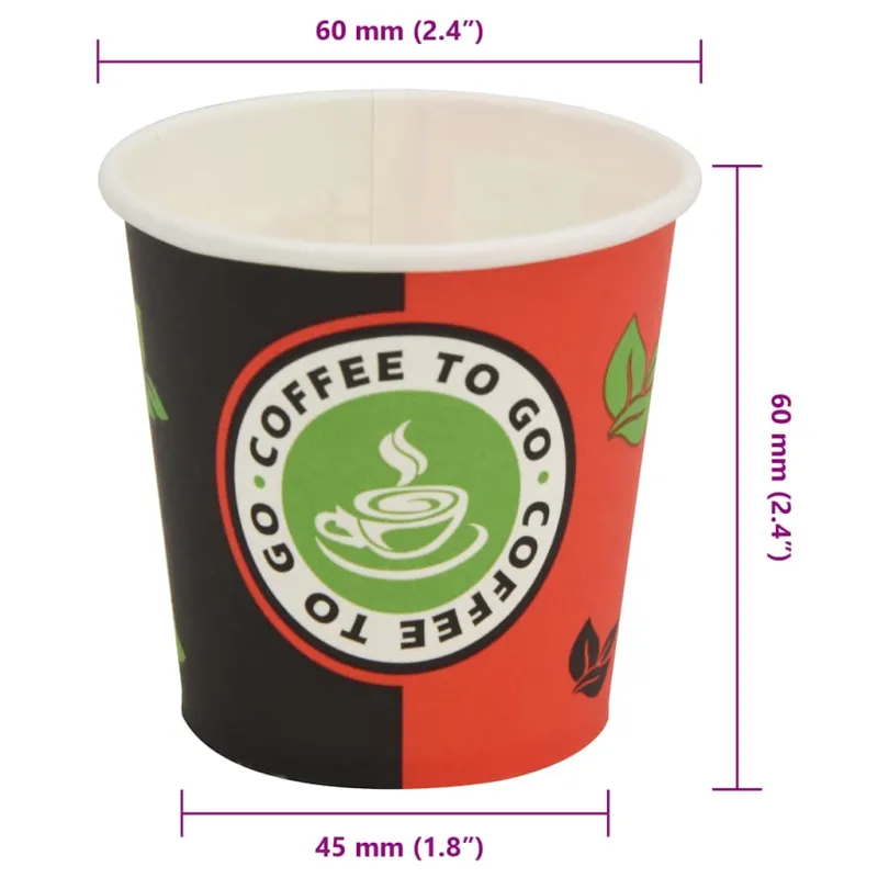 Vienk. kavos puodeliai, 1000 vnt., popieriniai, 120 ml (4 oz)