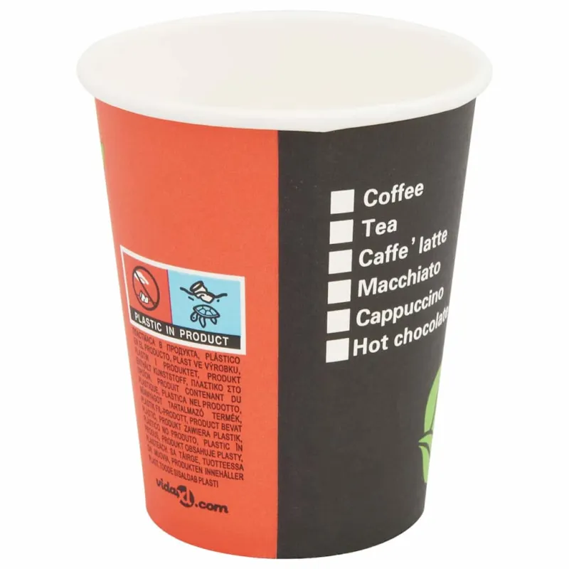 Vienk. kavos puodeliai, 1000 vnt., popieriniai, 240 ml (8 oz)