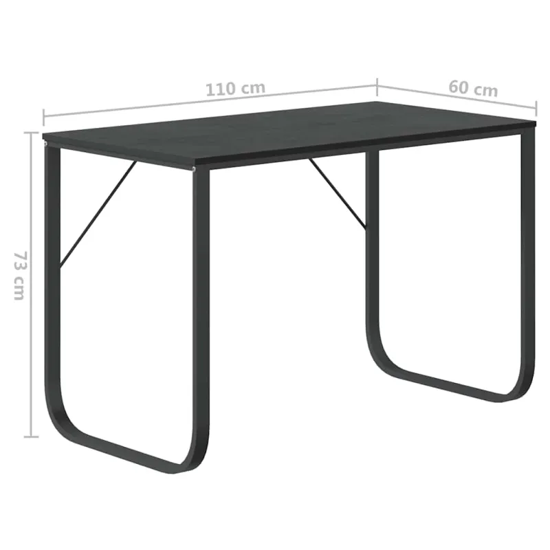 Kompiuterio stalas, juodos spalvos, 110x60x73cm, MDP