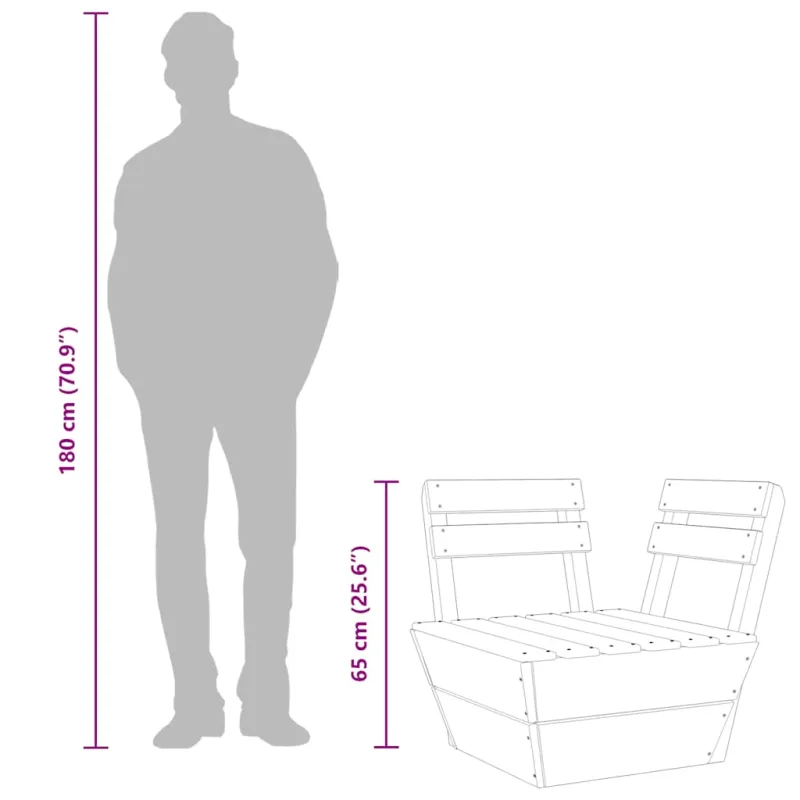 Modulinė kampinė sofa iš palečių, impregnuota eglės mediena