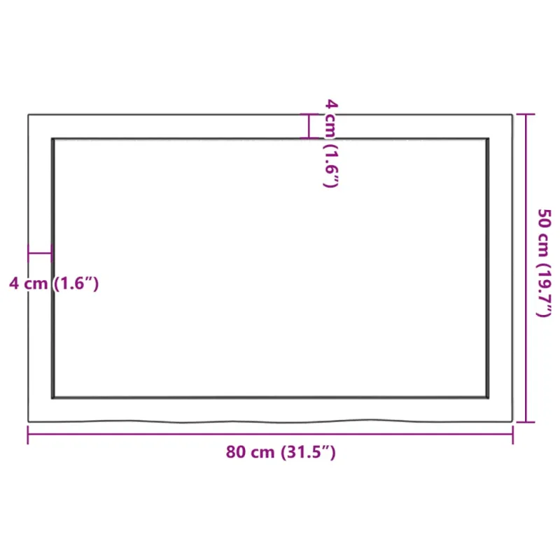 Stalviršis, šviesiai rudas, 80x50x(2-6) cm, medienos masyvas