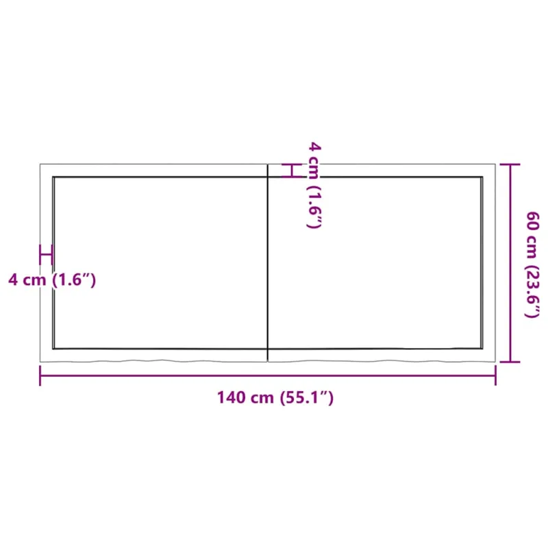 Stalviršis, šviesiai rudas, 140x60x(2-6) cm, medienos masyvas