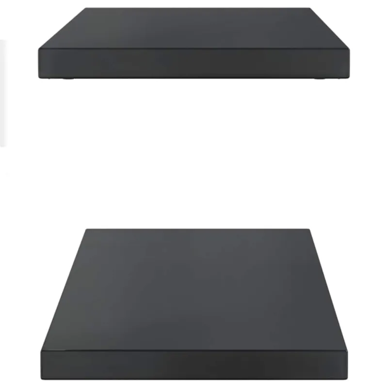 Sieninės lentynos, 2vnt., juodos, 100x30cm, plienas