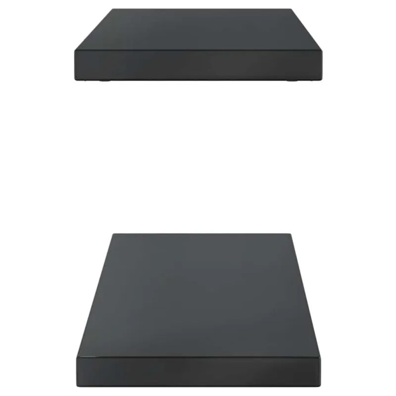 Sieninės lentynos, 2vnt., juodos, 100x23,5cm, plienas