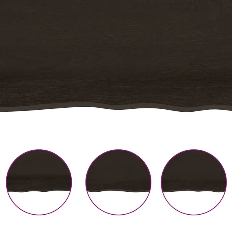 Stalviršis, tamsiai rudas, 120x50x(2-4) cm, ąžuolo masyvas