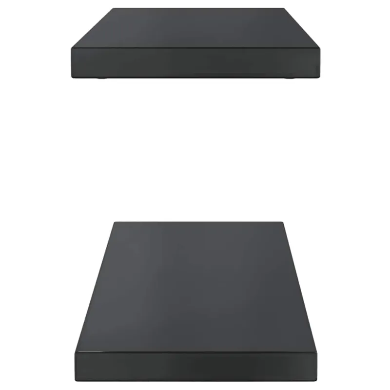 Sieninės lentynos, 2vnt., juodos, 75x23,5cm, plienas
