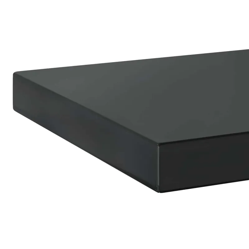 Sieninės lentynos, 2vnt., juodos, 75x23,5cm, plienas