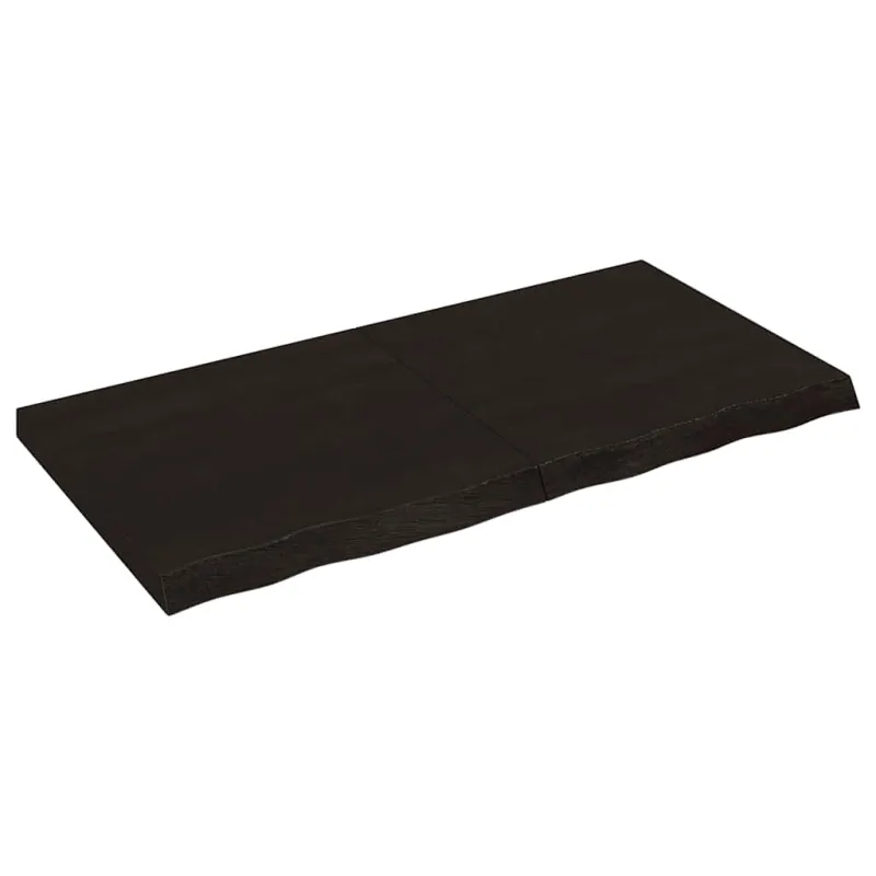 Stalviršis, tamsiai rudas, 120x60x(2-6) cm, ąžuolo masyvas