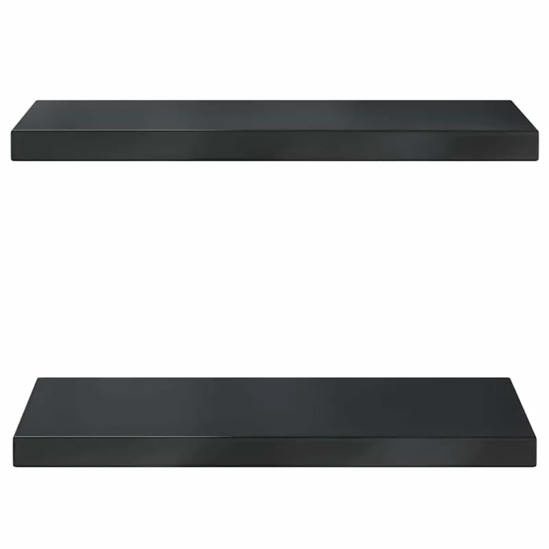 Sieninės lentynos, 2vnt., juodos, 50x23,5cm, plienas