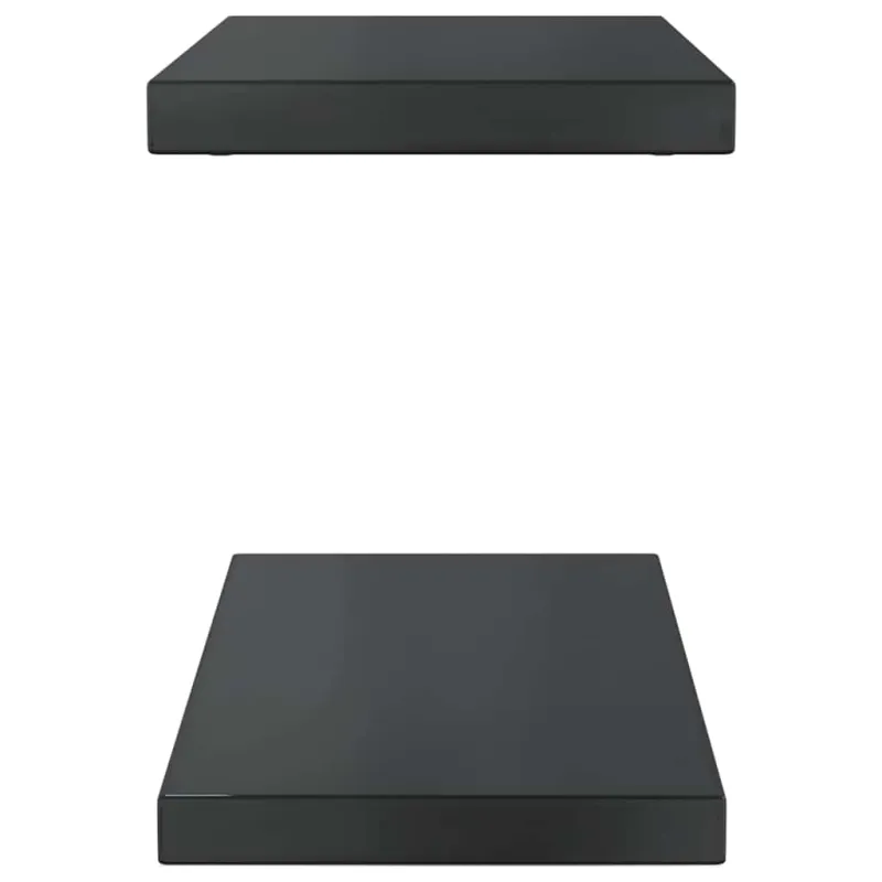 Sieninės lentynos, 2vnt., juodos, 50x23,5cm, plienas