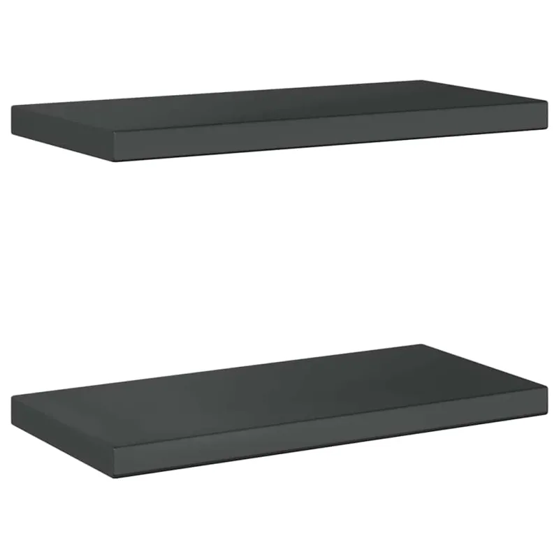 Sieninės lentynos, 2vnt., juodos, 50x23,5cm, plienas