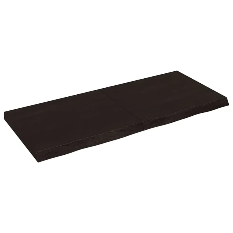 Stalviršis, tamsiai rudas, 140x60x(2-6) cm, ąžuolo masyvas
