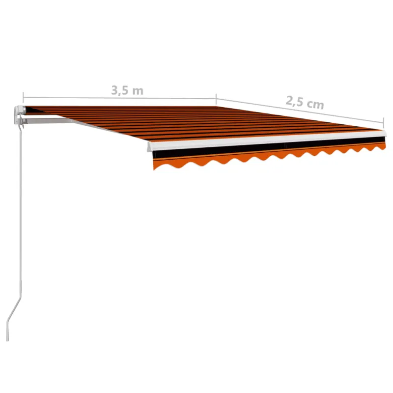Rankiniu būdu ištraukiama markizė, oranžinė ir ruda, 350x250cm
