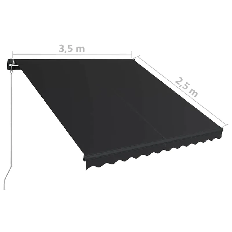 Rankiniu būdu ištraukiama markizė, antracito spalvos, 350x250cm
