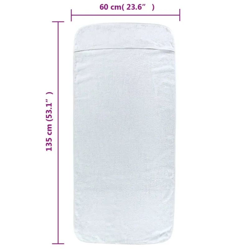 Paplūdimio rankšluosčiai, 4vnt., balti, 60x135cm, audinys