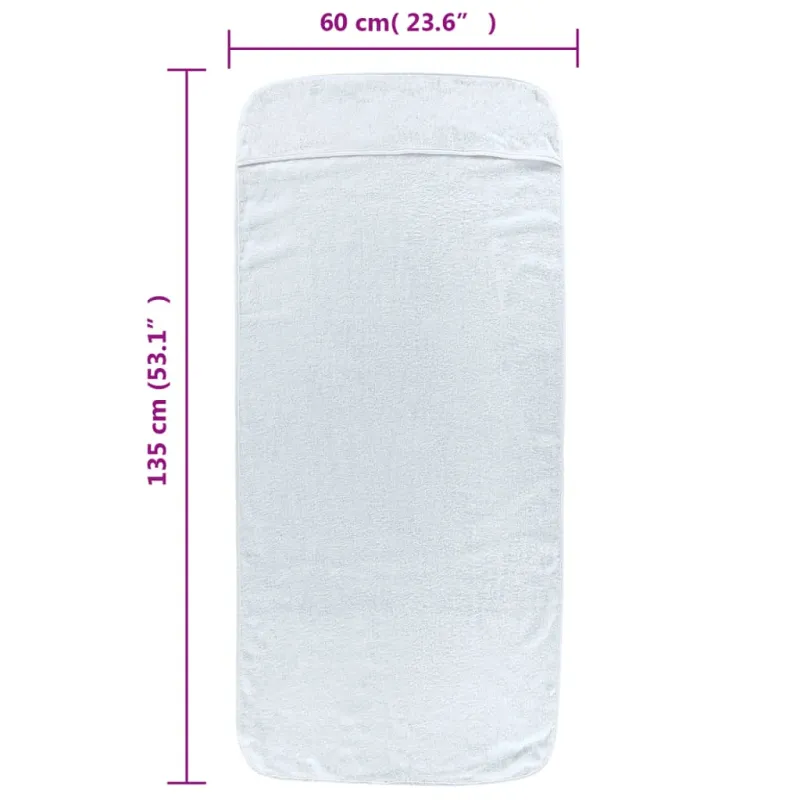 Paplūdimio rankšluosčiai, 6vnt., balti, 60x135cm, audinys