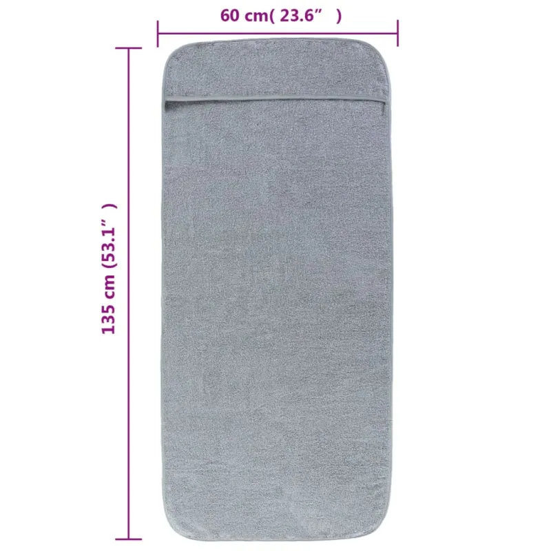 Paplūdimio rankšluosčiai, 6vnt., pilki, 60x135cm, audinys