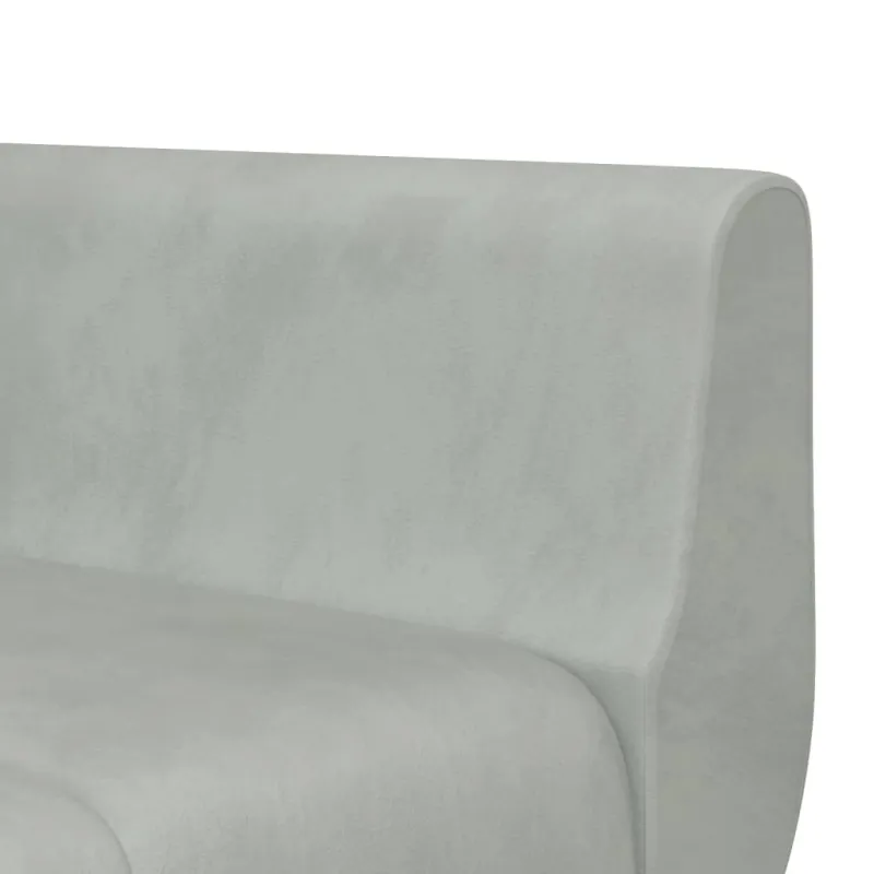 L formos sofa-lova, šviesiai pilka, 275x140x70cm, aksomas