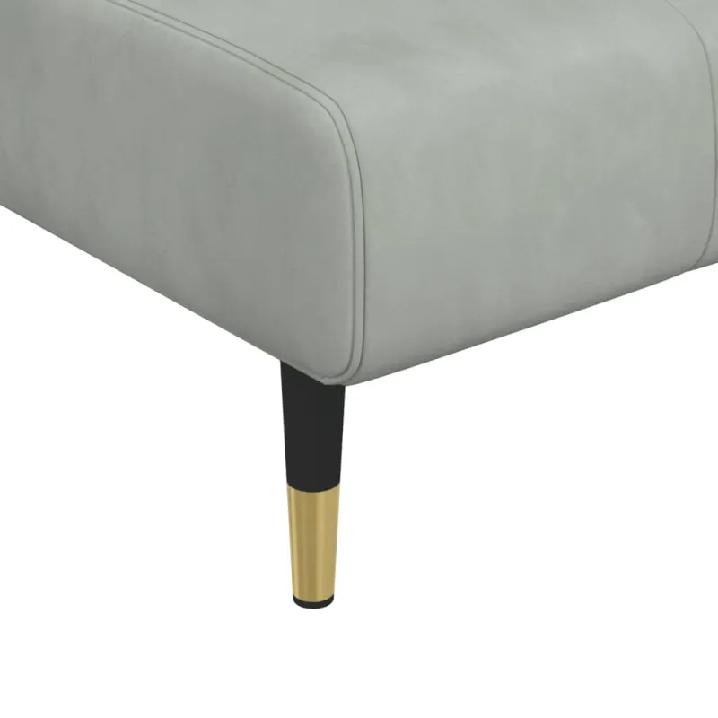 L formos sofa-lova, šviesiai pilka, 275x140x70cm, aksomas