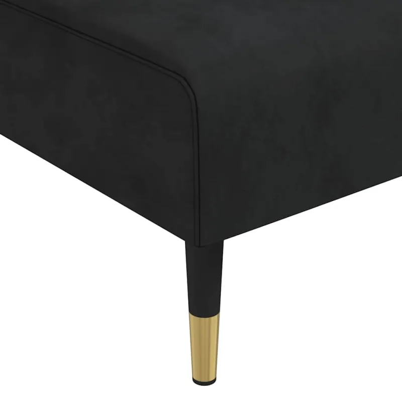 L formos sofa-lova, juodos spalvos, 271x140x70cm, aksomas