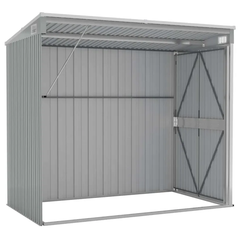 Sodo pašiūrė, pilka, 118x194x178cm, galvanizuotas plienas
