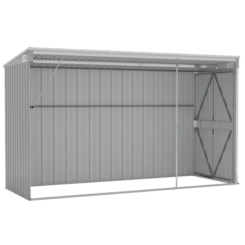 Sodo pašiūrė, pilka, 118x288x178cm, galvanizuotas plienas