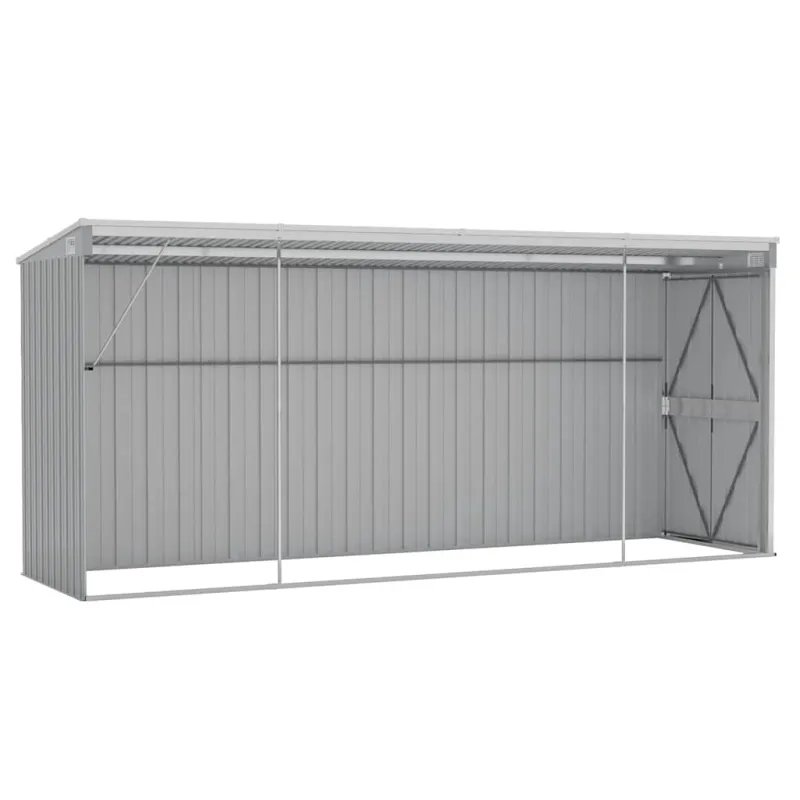 Sodo pašiūrė, pilka, 118x382x178cm, galvanizuotas plienas