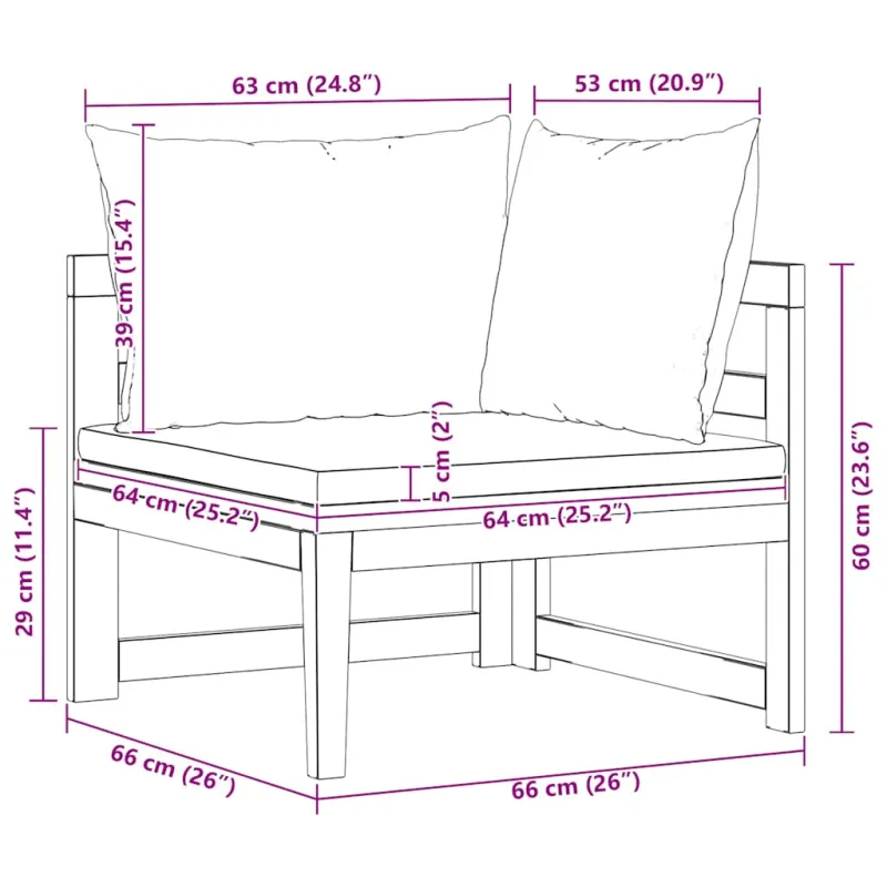 Kampinė sofa su kreminėmis pagalvėlėmis, akacijos masyvas