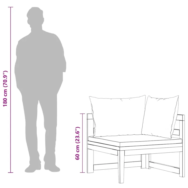 Kampinė sofa su kreminėmis pagalvėlėmis, akacijos masyvas