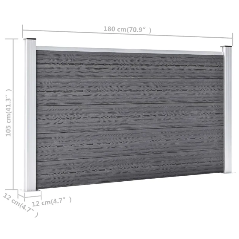 Sodo tvora, pilkos spalvos, 526x106cm, WPC (49073+2x49075)