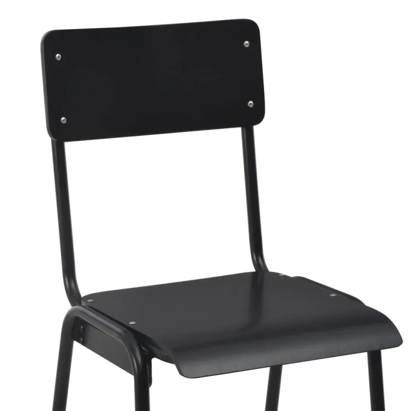 Baro taburetės, 4vnt., juodos, fanera ir plienas (2x280081)
