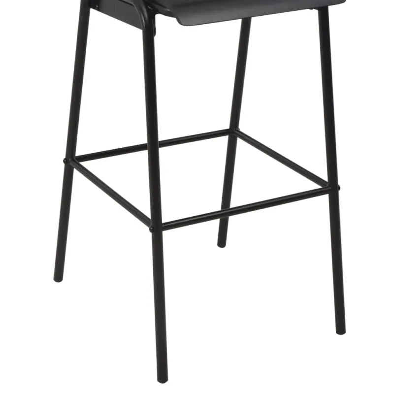 Baro taburetės, 6vnt., juodos, fanera ir plienas (3x280081)