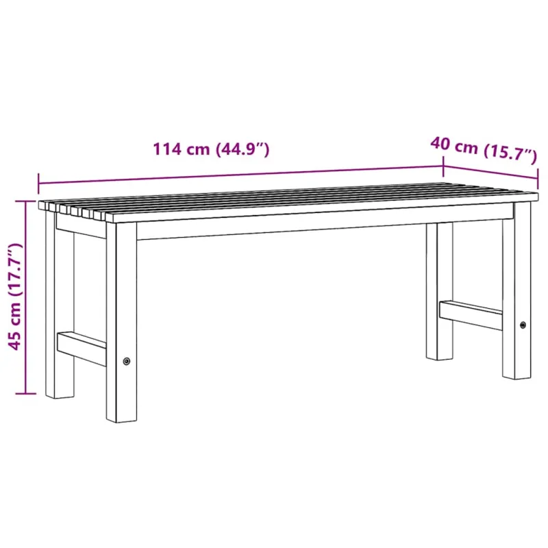 Sodo suoliukas, 114cm, tikmedžio medienos masyvas